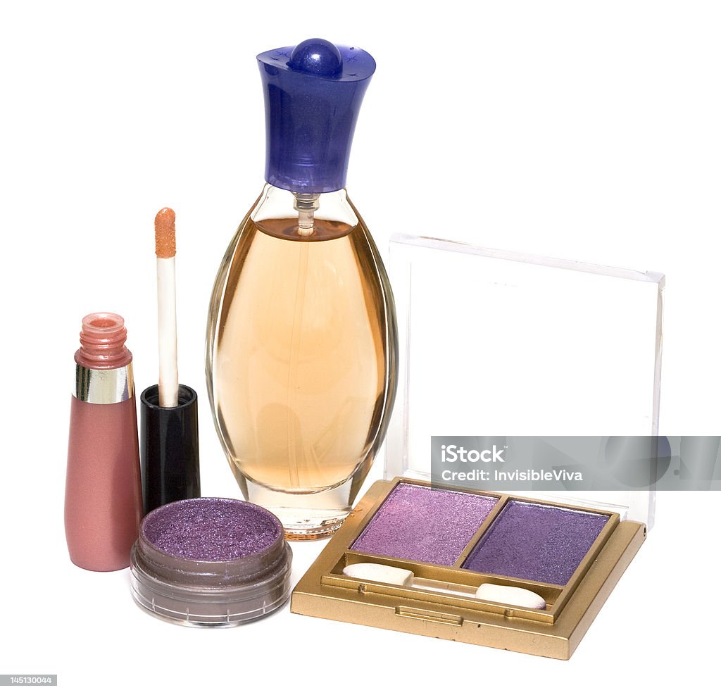 セットには、メイクアップ、eyeshadows 、香水および lipsticks - アイシャドウのロイヤリティフリーストックフォト