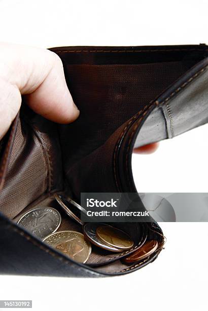 Empty Wallet With Coins Stock Photo - Download Image Now - Bankruptcy, Broken, Cent Sign