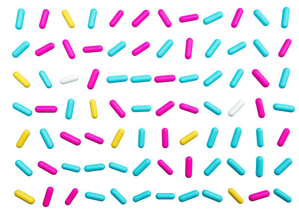 istock Colorful sprinkles on a white background, top view 3d illustration 1451301925