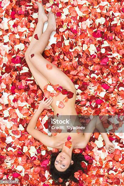 Ragazza In Rose - Fotografie stock e altre immagini di Adulto - Adulto, Amore, Bocciolo