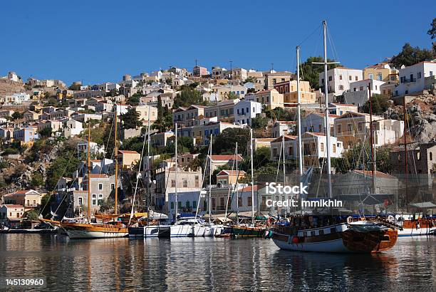 Foto de Porto Da Symi Island A Grécia e mais fotos de stock de Ancorado - Ancorado, Arquitetura, Atividade