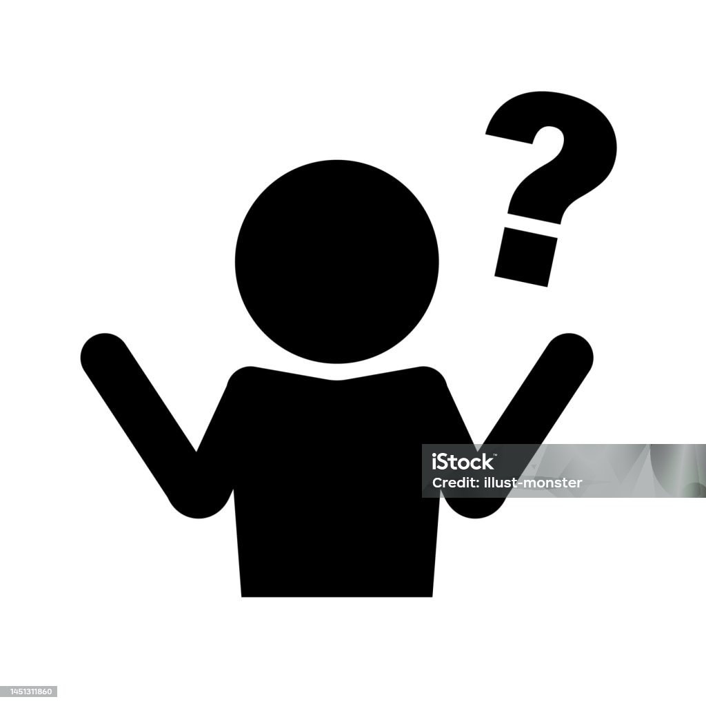 Biểu Tượng Hình Bóng Của Một Người Có Vấn Đề Hoặc Câu Hỏi Vectơ ...