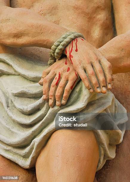 Jesus Tied Hands Stock Photo - Download Image Now - Jesus Christ, Austria, Blood