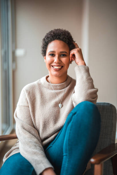 istock Beautiful Mixed Race Female Smiling At Camera 1451321769