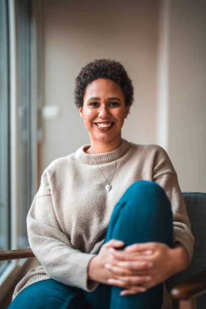istock Gorgeous Mixed Race Woman Smiling At Camera 1451321902