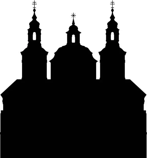 Vector illustration of Saint Nicholas's Church, Prague, Czech Republic