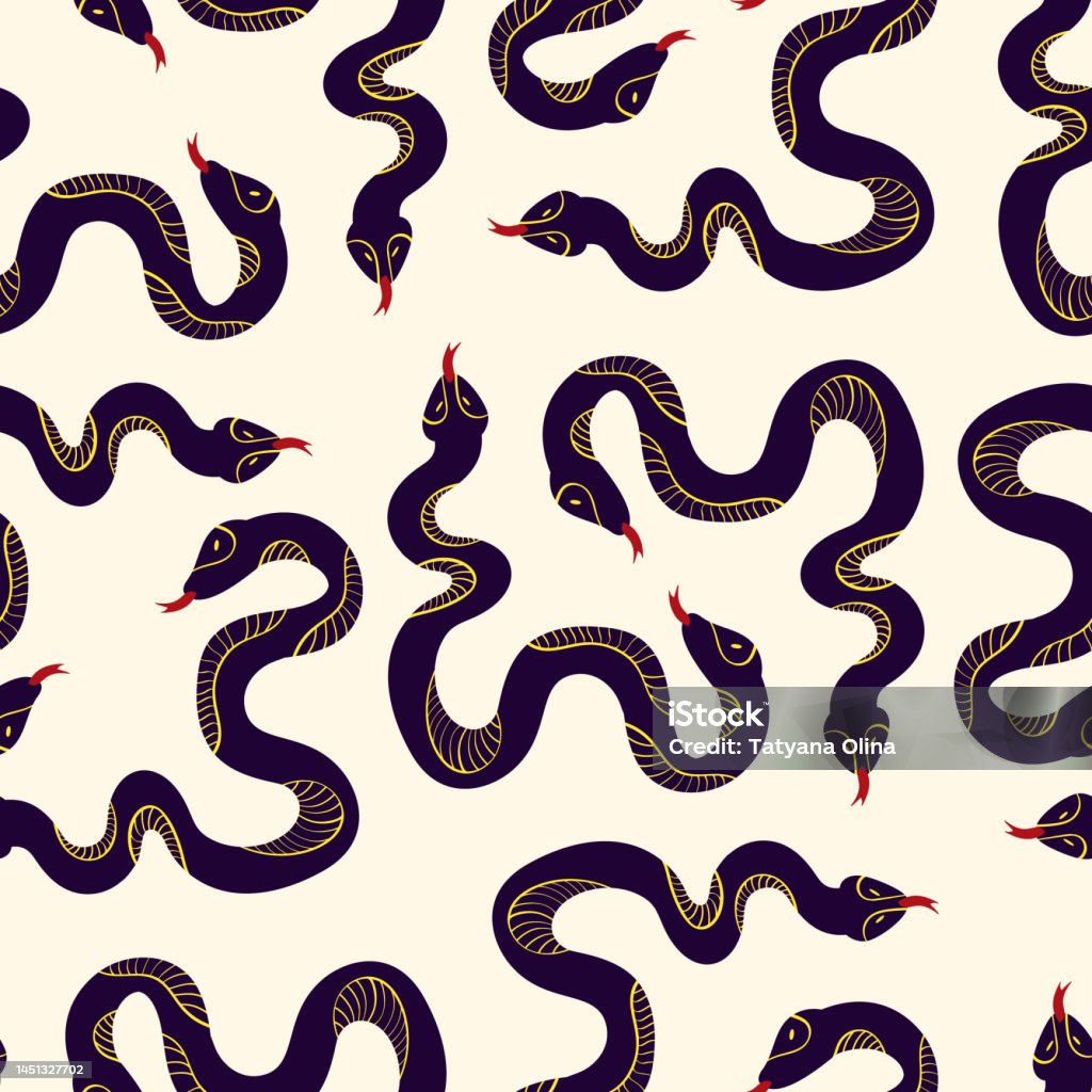 Spectacle Pattern Snake Pattern With Magic Mystical Snakes Freaky Quirky Snakes Stock ...