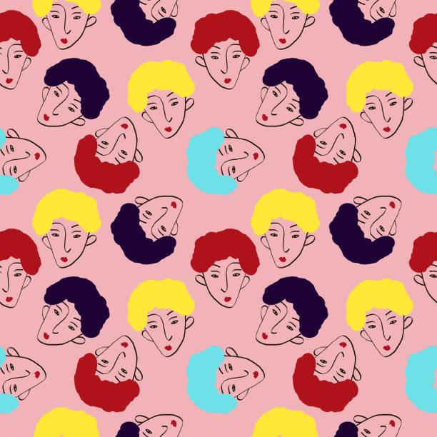 istock lovable faces of man for Valentine's Day retro vintage style 1451328591