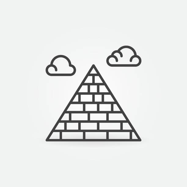 エジプトのピラミッドベクター画像コンセプトの最小細線アイコンまたは記号 - pyramid shape pyramid monument tomb点のイラスト素材／クリップアート素材／マンガ素材／アイコン素材