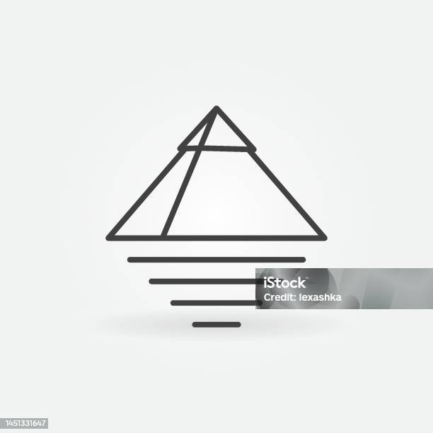 Egyptian Pyramid Vector Egypt Concept Outline Minimal Icon Stock