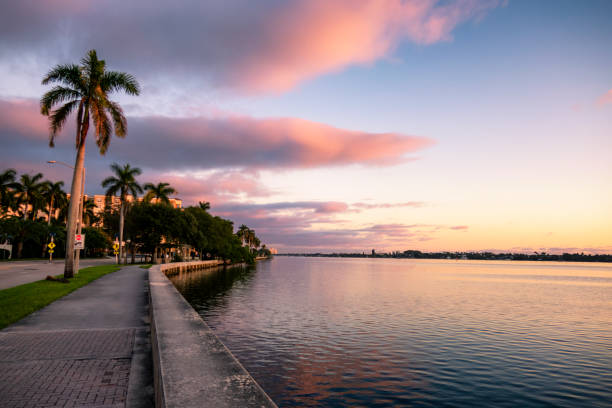 Sunrise in Palm Beach, Florida, USA stock photo