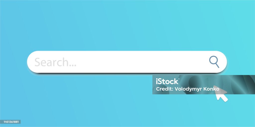 Background Searcher Minimal Blank Search Bar On Blue Background Web Search Concept Stock ...