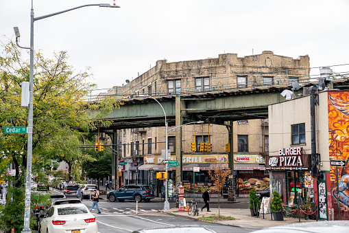 Bushwick neighborhood in Brooklyn near Central Avenue station.