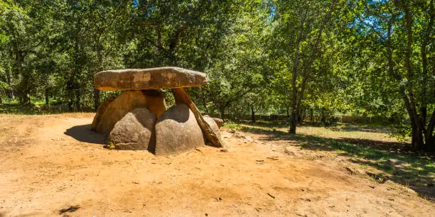 Megalithic Dolmen of Axeitos, Ribeira, Barbanza Peninsula, La Coruña, Galicia, Spain, Europe
