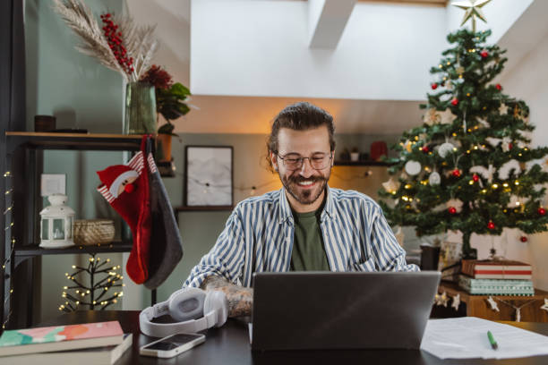 istock Working at home during the Christmas holidays 1451373509