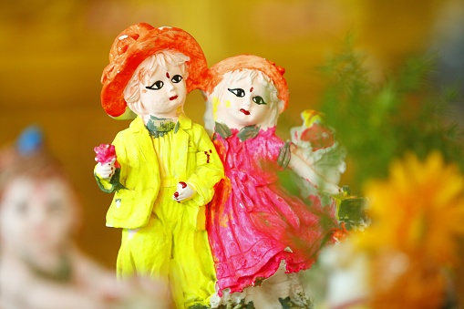 A closeup shot of couple figurine