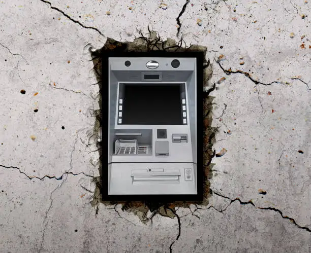 Photo of Atm Machine on through the wall with cracks