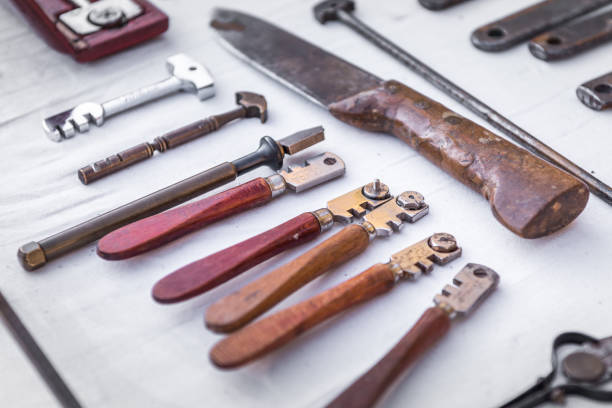 istock Close-up of old work tools at a flea market in Provence 1451407105
