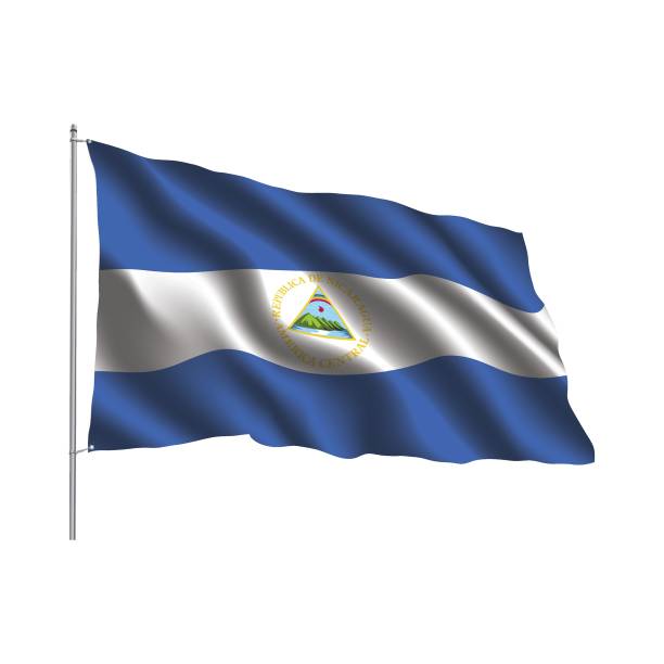 istock flying country flag on the pole NICARAGUA 1451416548