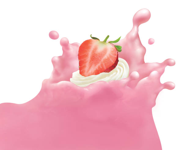 istock strawberry, splash, illustration, watercolour, isolated on white background 1451418827
