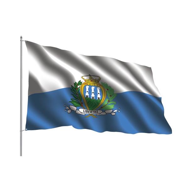 istock flying country flag on the pole SAN MARINO 1451421746