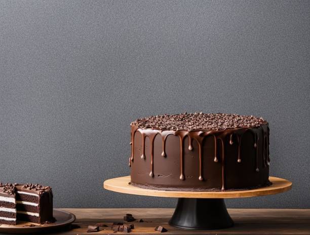istock chocolate cake with fruits 1451426361