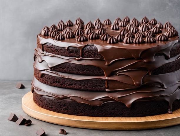 istock chocolate cake with fruits 1451426472
