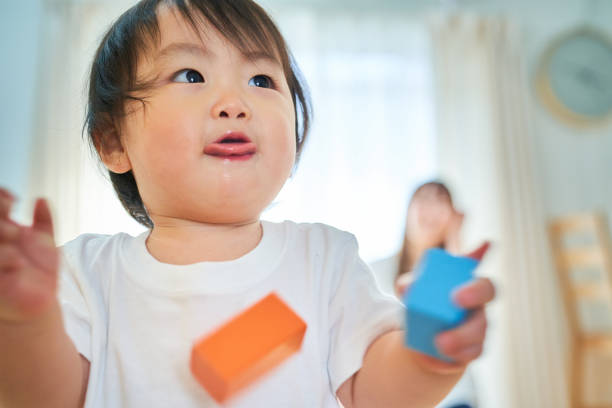 istock Mother and child playing with building blocks 1451432743