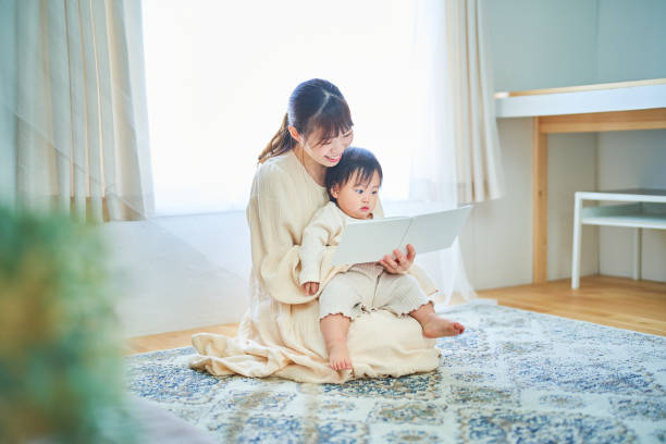 Parent and child reading a picture book