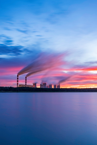 panoramic view of the coal-fired power plant in Bełchatów, Poland