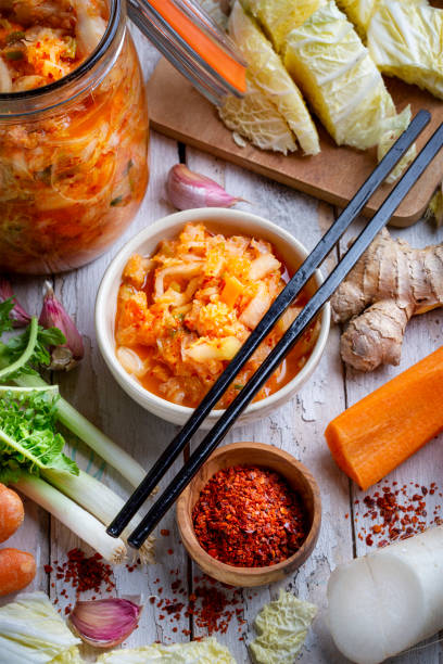 istock Homemade kimchee and glass jar 1451462054