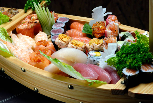 istock Traditional Japanese food sushi, sashimi 1451465264