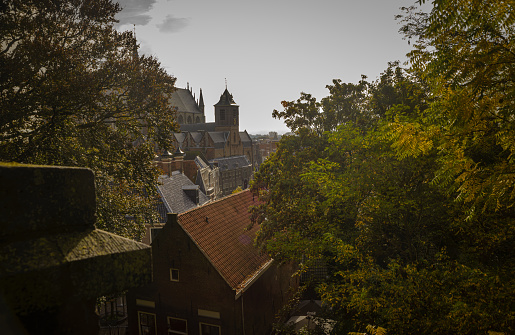 View from Leiden fortress on the Hooglandse kerk