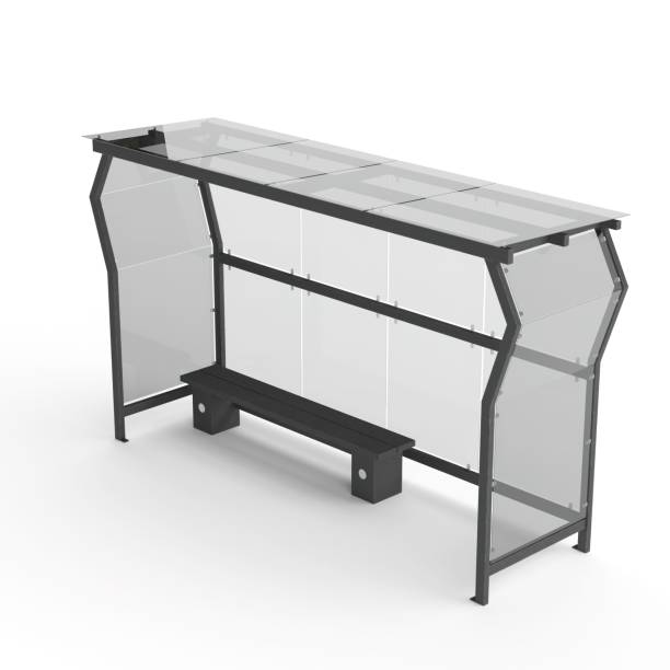 istock 3d illustration of a modern bus stop isolated on a white background 1451471693