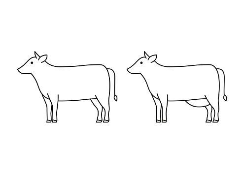 Vektor Sapi Dan Sapi Simbol Doodle Sapi Dan Sapi Desain Logo Sapi Dan ...