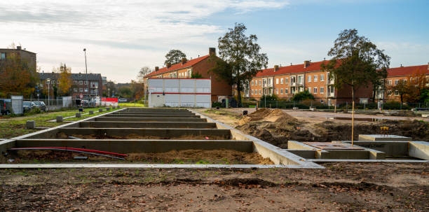 istock Construction of a prefab apartment building in the Netherlands 1451483921