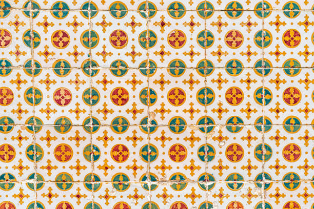 Traditional coloroful portuguese tile Azulejo