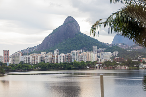 View of Rodrigo de Freitas Lagoon in Rio de Janeiro, Brazil.