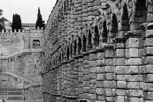 The Segovia Aqueduct is a Roman aqueduct that carried water to the Spanish city of Segovia until 1973. Its construction dates from the beginning of the 2nd century AD.