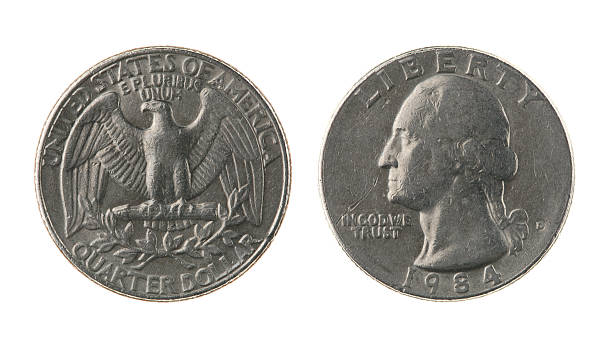 istock US One Quarter Coin Isolated on White 145150575
