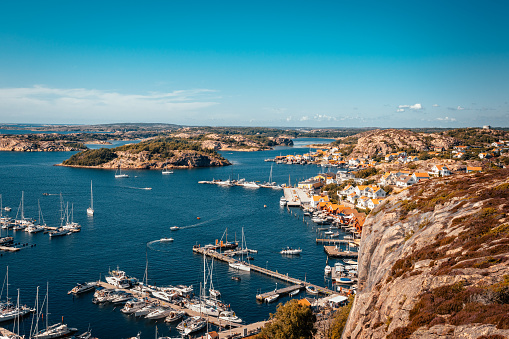 View over Fjallbacka harbour on the Swedish west Coast.