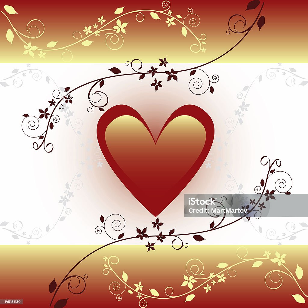 Golden San Valentino carta - Foto stock royalty-free di Amore