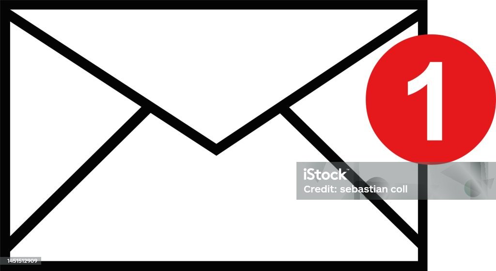 Enveloped Text Vector Envelope Text Messages Notifications Stock Illustration ...