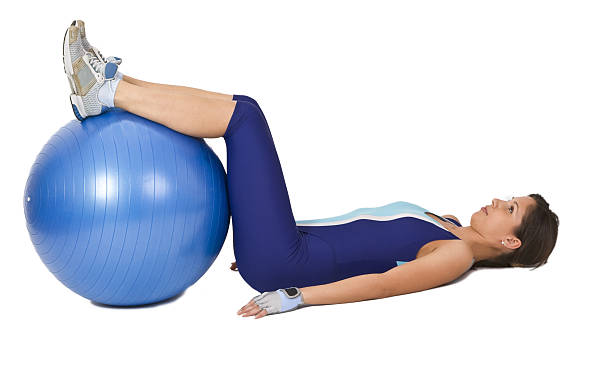 istock Woman with a gym ball 145151302