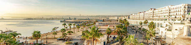 Panoramic view of Algiers sea bay and waterfront