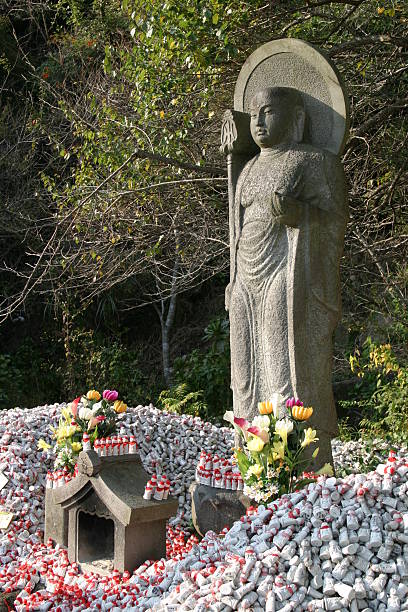 Bidda amd Jizo Bodhisattva in Asian Temple stock photo