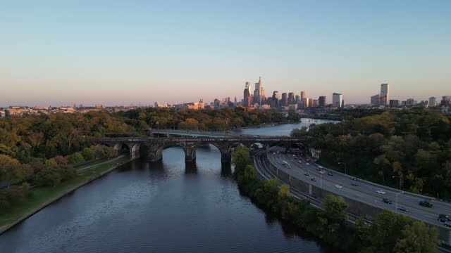 Drone View of Philadelphia, Pennsylvania