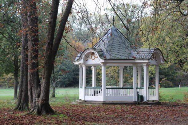 istock White pavilion in a public park 1451522328