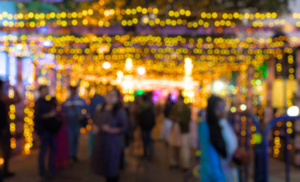 istock Golden defocused, outdoor decoration lighting bokeh. 1451522865