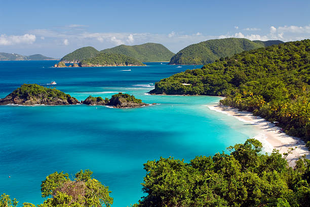istock A isolated tropical beach with deep blue shores 145152306